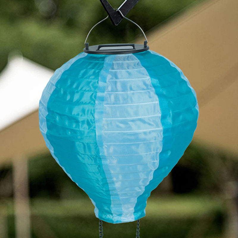 Lustre suspendu extérieur à LED avec abat-jour en tissu de montgolfière solaire créatif contemporain pour patio extérieur 