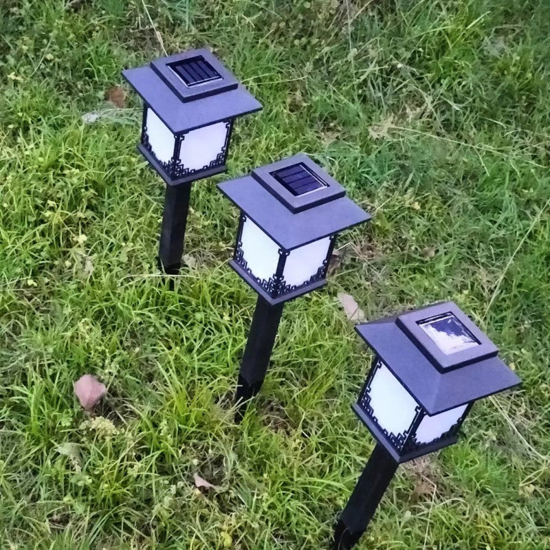 Lumière insérable de pelouse solaire LED étanche carrée en plastique industriel contemporain pour patio extérieur 