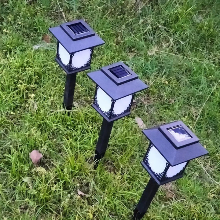 Lumière insérable de pelouse solaire LED étanche carrée en plastique industriel contemporain pour patio extérieur 