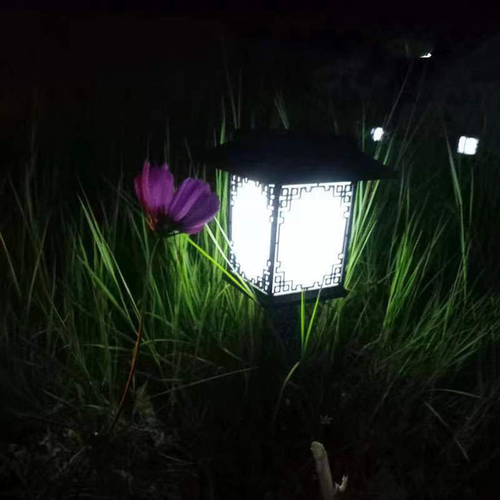 Lumière insérable de pelouse solaire LED étanche carrée en plastique industriel contemporain pour patio extérieur 