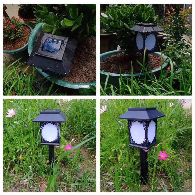 Lumière insérable de pelouse solaire LED étanche carrée en plastique industriel contemporain pour patio extérieur 