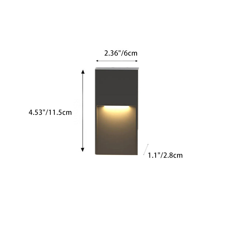 Lampe murale contemporaine en aluminium acrylique carrée LED étanche pour patio extérieur 