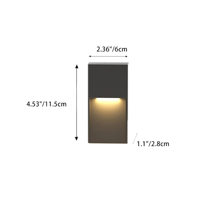 Lampe murale contemporaine en aluminium acrylique carrée LED étanche pour patio extérieur 
