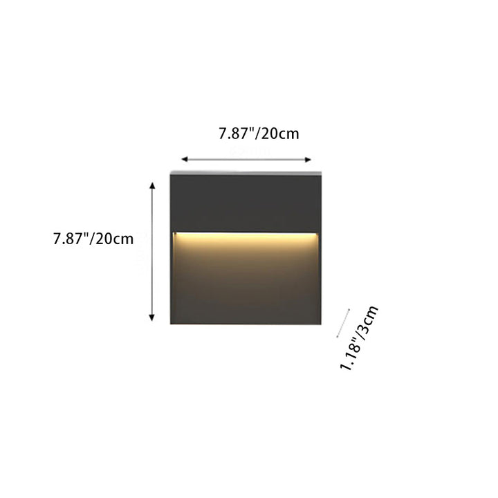 Lampe murale contemporaine en aluminium acrylique carrée LED étanche pour patio extérieur 