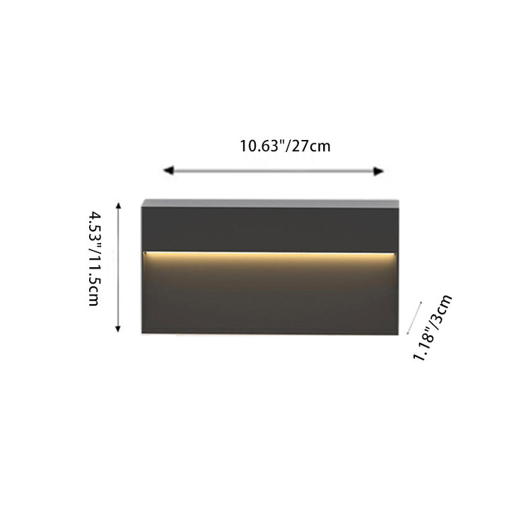 Lampe murale contemporaine en aluminium acrylique carrée LED étanche pour patio extérieur 