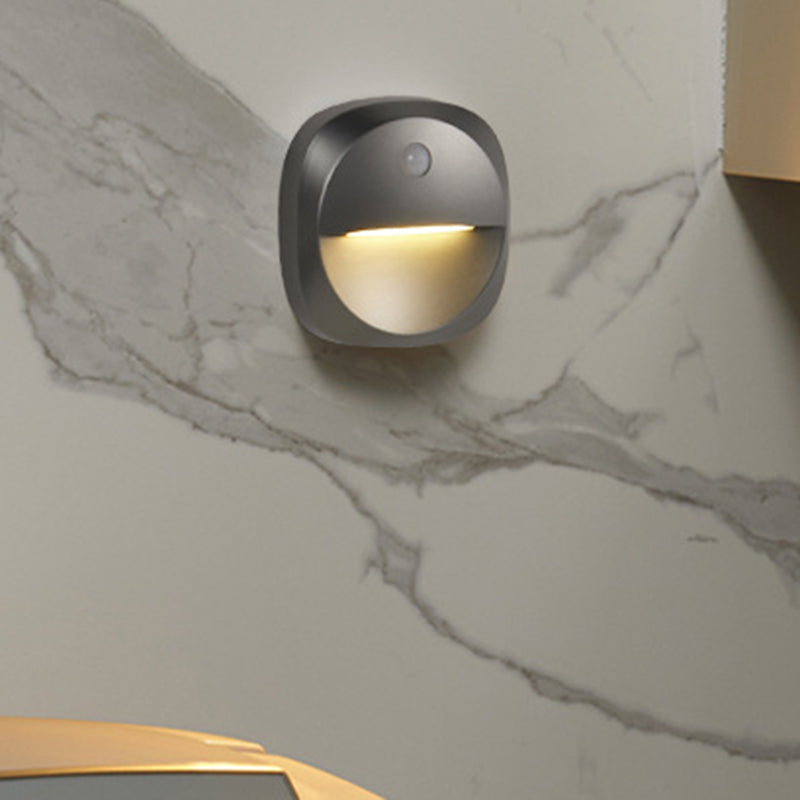 Modern Minimalist ABS Square Magnetic LED USB Human Sensor Night Light Wall Sconce Lamp For Hallway