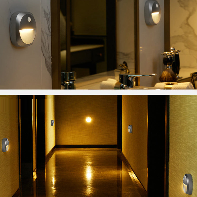 Modern Minimalist ABS Square Magnetic LED USB Human Sensor Night Light Wall Sconce Lamp For Hallway