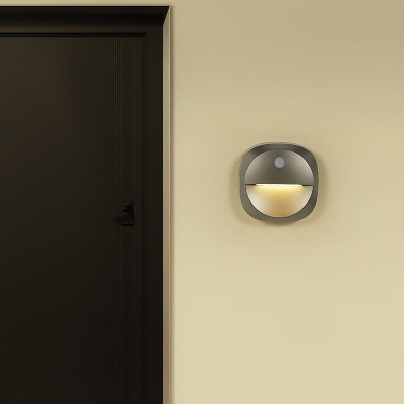 Modern Minimalist ABS Square Magnetic LED USB Human Sensor Night Light Wall Sconce Lamp For Hallway