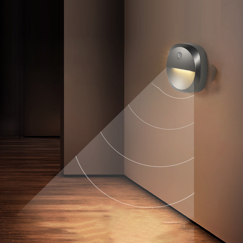 Modern Minimalist ABS Square Magnetic LED USB Human Sensor Night Light Wall Sconce Lamp For Hallway