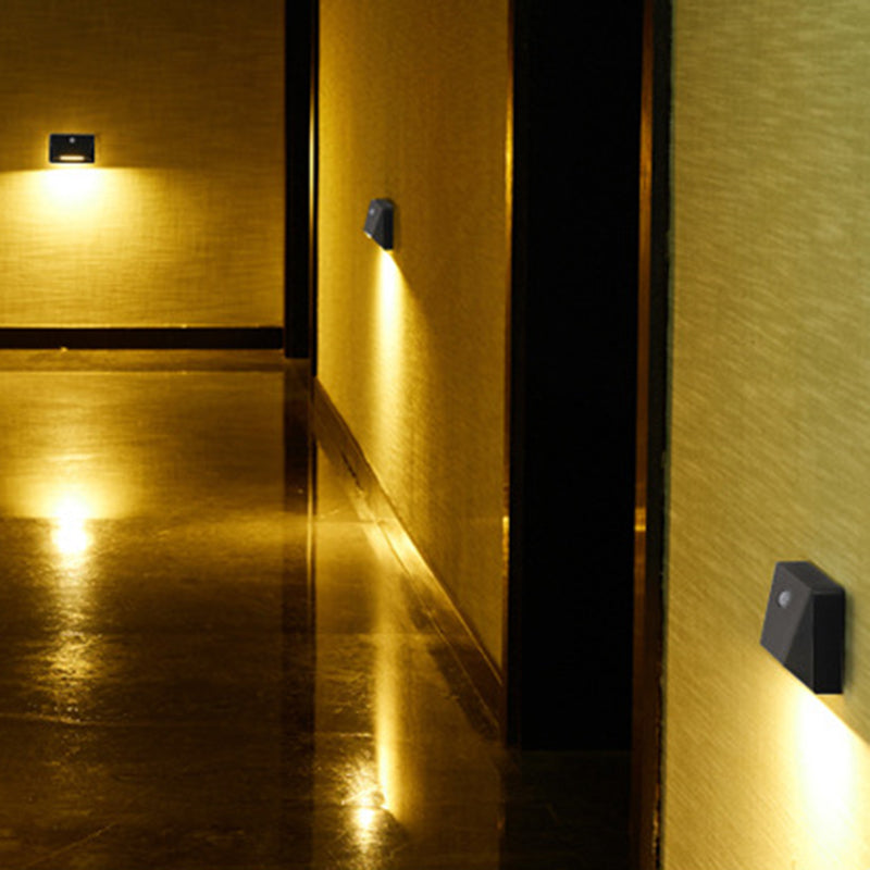 Modern Minimalist ABS Rectangle Magnetic LED USB Human Sensor Night Light Wall Sconce Lamp For Hallway