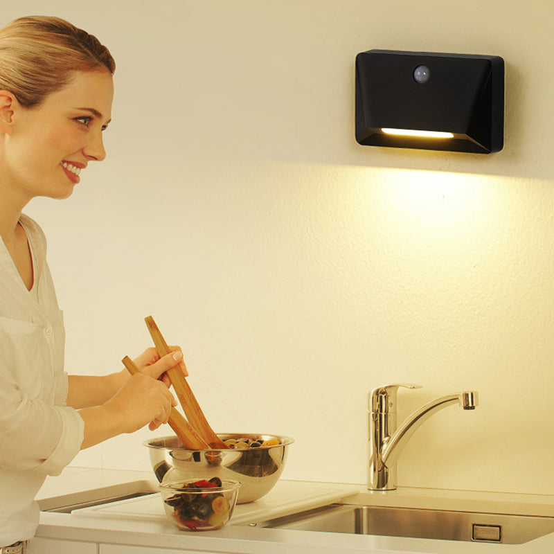 Modern Minimalist ABS Rectangle Magnetic LED USB Human Sensor Night Light Wall Sconce Lamp For Hallway