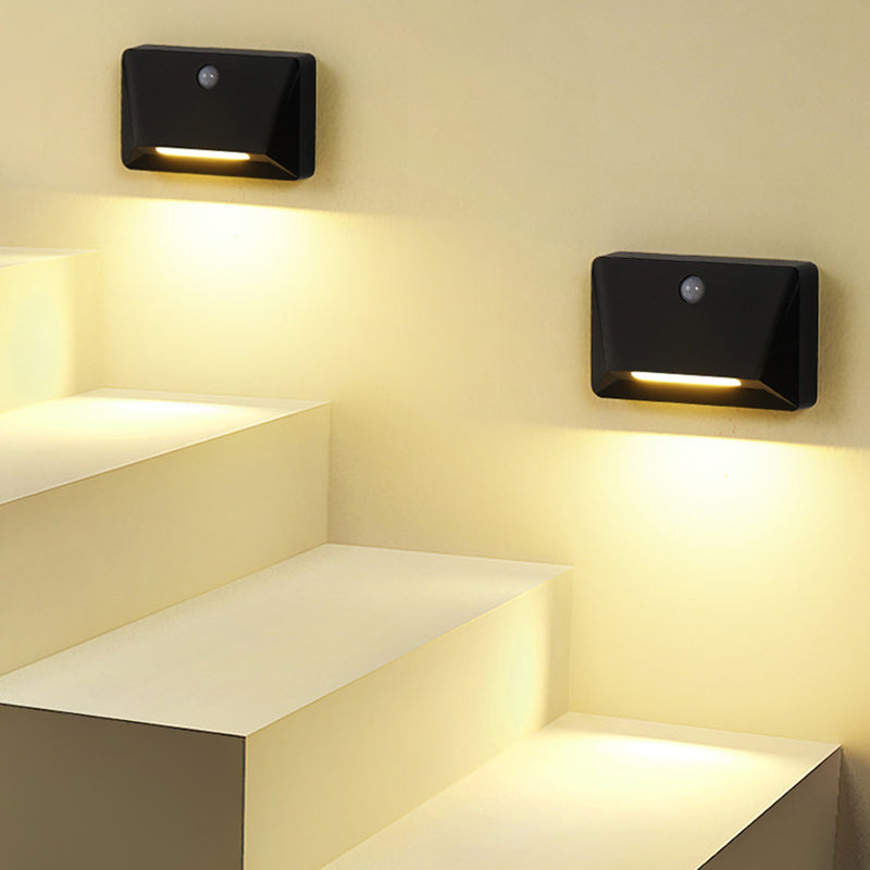 Modern Minimalist ABS Rectangle Magnetic LED USB Human Sensor Night Light Wall Sconce Lamp For Hallway