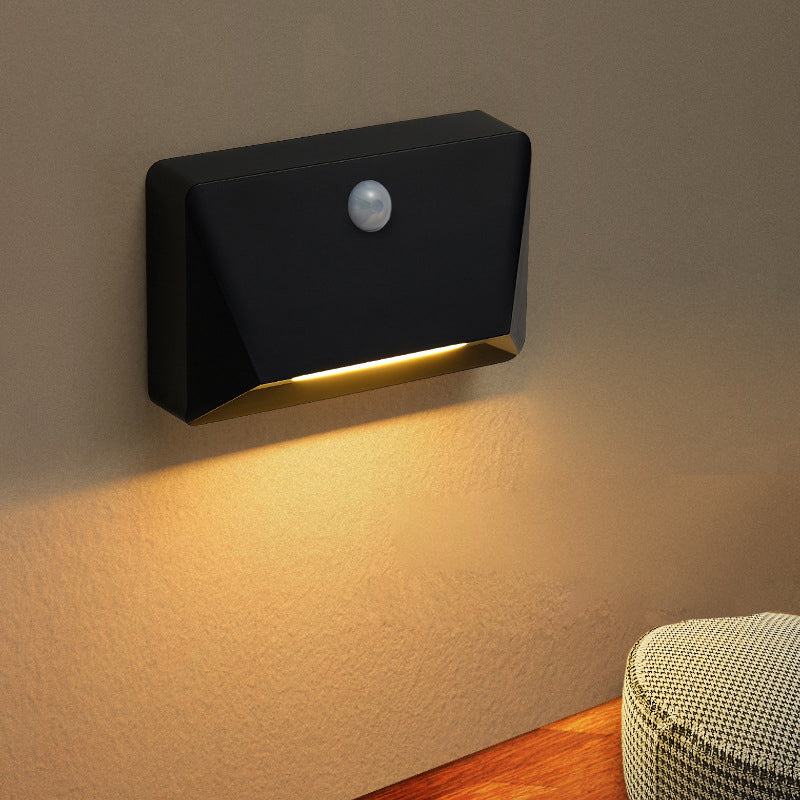 Modern Minimalist ABS Rectangle Magnetic LED USB Human Sensor Night Light Wall Sconce Lamp For Hallway