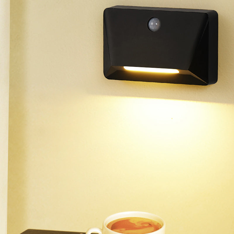 Modern Minimalist ABS Rectangle Magnetic LED USB Human Sensor Night Light Wall Sconce Lamp For Hallway