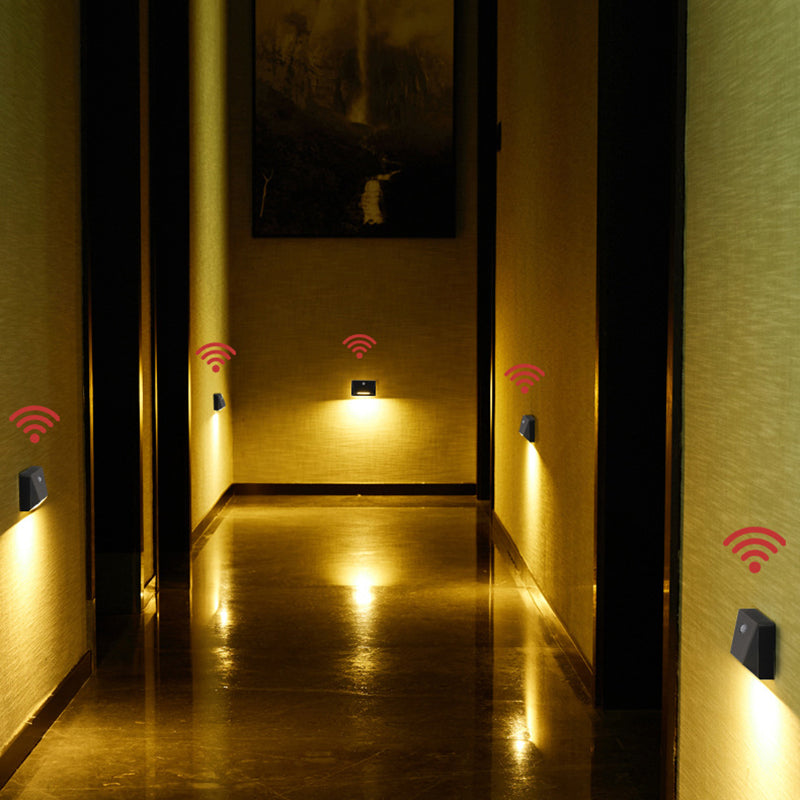 Modern Minimalist ABS Rectangle Magnetic LED USB Human Sensor Night Light Wall Sconce Lamp For Hallway