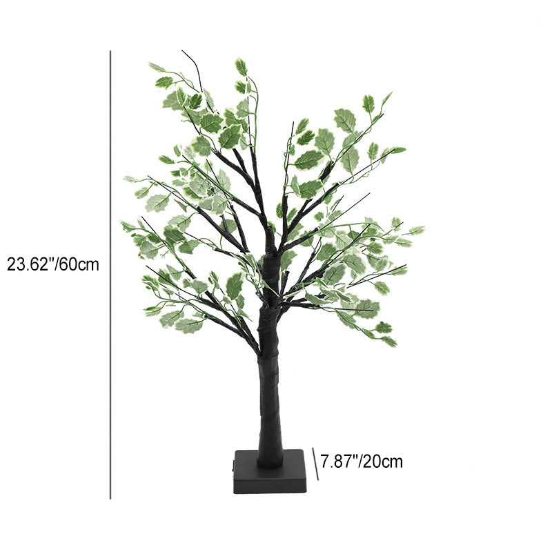 Zeitgenössische kreative Kunststoffgewebe künstliche Birke Baum Design LED Tischlampe für Schlafzimmer 