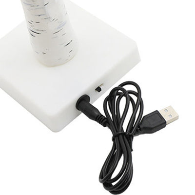 Zeitgenössische kreative Kunststoffgewebe künstliche Birke Baum Design LED Tischlampe für Schlafzimmer 