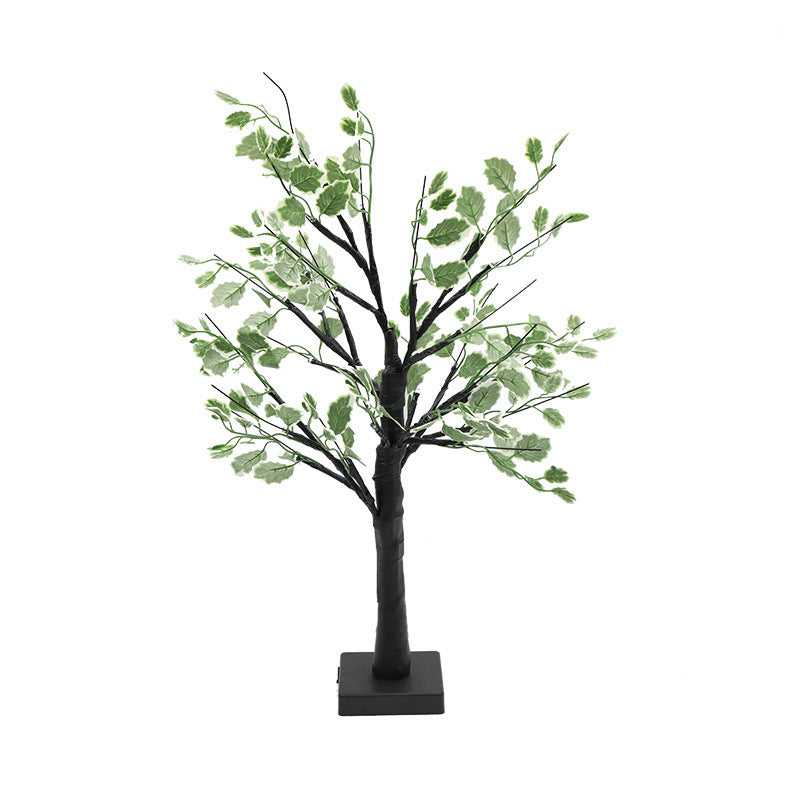 Zeitgenössische kreative Kunststoffgewebe künstliche Birke Baum Design LED Tischlampe für Schlafzimmer 