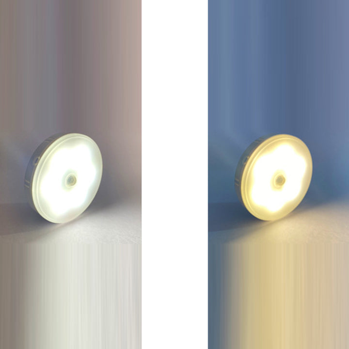Modern Minimalist Round ABS Magnetic LED USB Human Sensor Night Light Wall Sconce Lamp For Bedroom