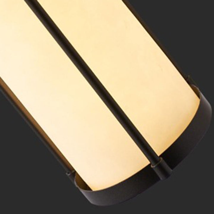 Contemporary Luxury Iron Long Pole Marble Cylinder Shade LED Wall Sconce Lamp For Living Room