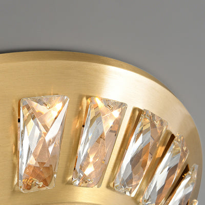 Lustre LED encastré rond en acrylique et cuivre de luxe contemporain pour chambre 