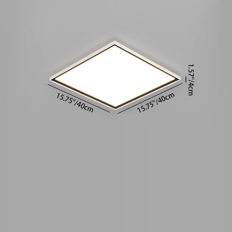 Plafonnier LED en aluminium à montage affleurant, cercle géométrique minimaliste moderne pour salon 