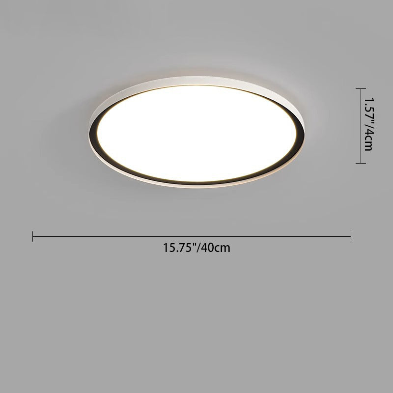 Plafonnier LED en aluminium à montage affleurant, cercle géométrique minimaliste moderne pour salon 