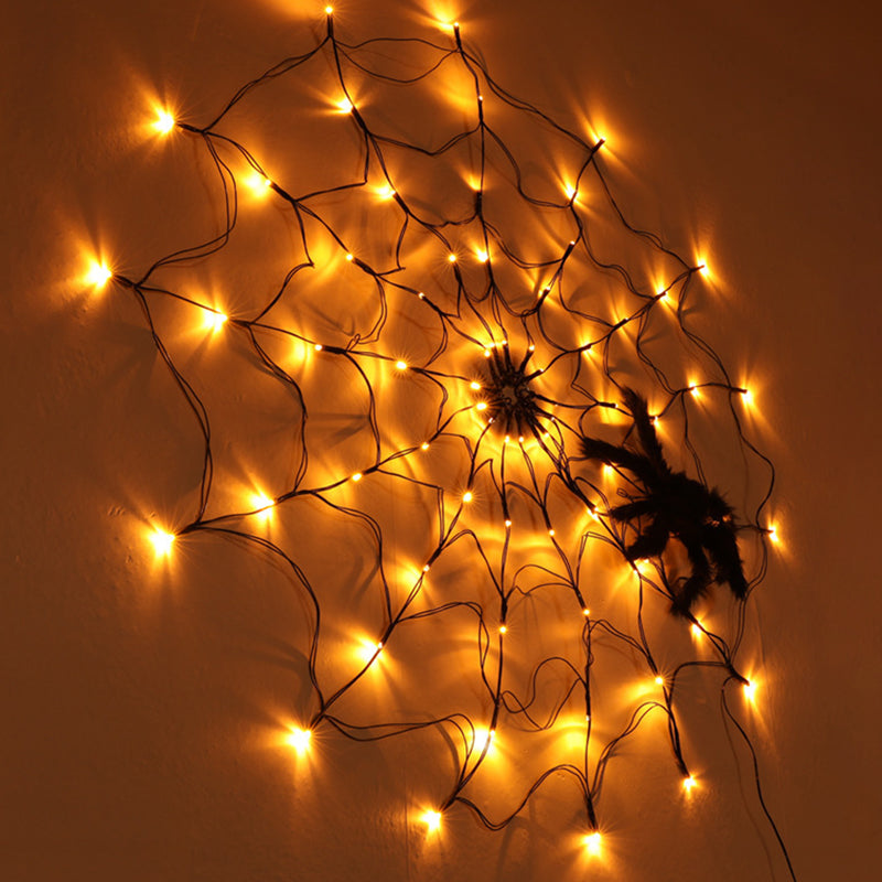 Contemporary Creative Halloween Glowing Spider Web LED Decoration String Lights For Living Room