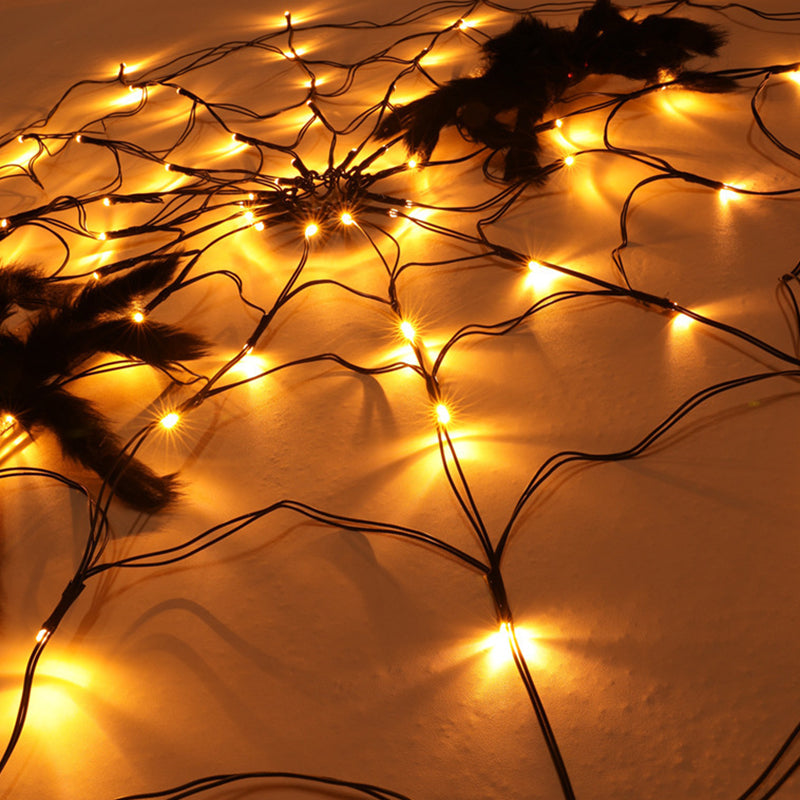 Contemporary Creative Halloween Glowing Spider Web LED Decoration String Lights For Living Room