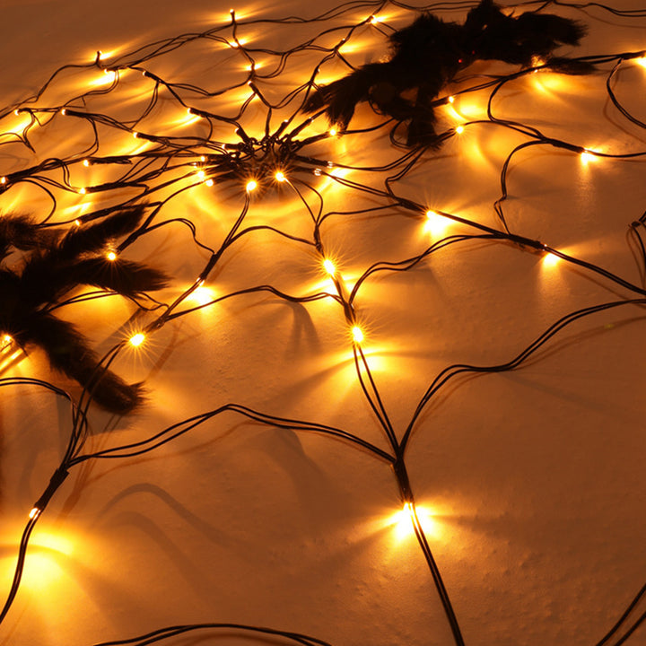 Contemporary Creative Halloween Glowing Spider Web LED Decoration String Lights For Living Room
