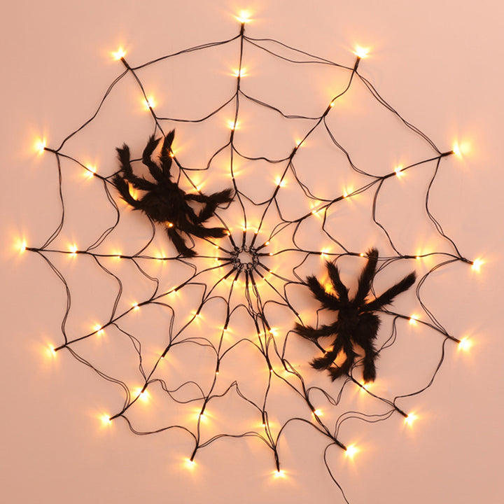 Contemporary Creative Halloween Glowing Spider Web LED Decoration String Lights For Living Room