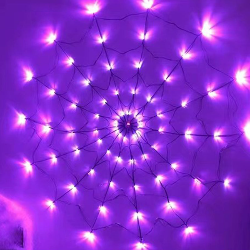 Contemporary Creative Halloween Glowing Spider Web LED Decoration String Lights For Living Room