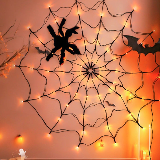 Contemporary Creative Halloween Glowing Spider Web LED Decoration String Lights For Living Room
