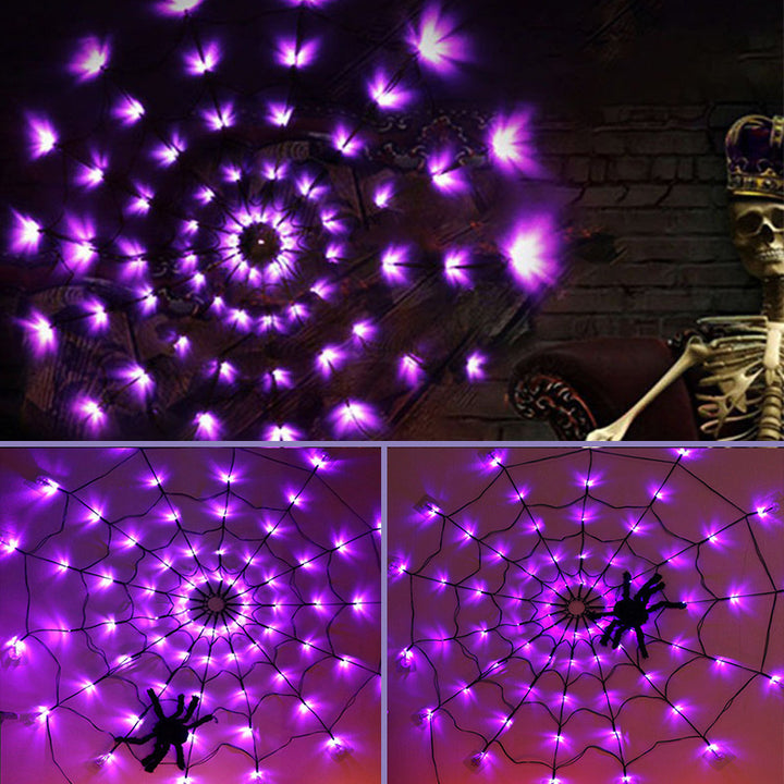 Contemporary Creative Halloween Glowing Spider Web LED Decoration String Lights For Living Room