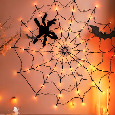 Guirlande lumineuse LED de décoration toile d'araignée lumineuse créative contemporaine pour Halloween pour le salon 