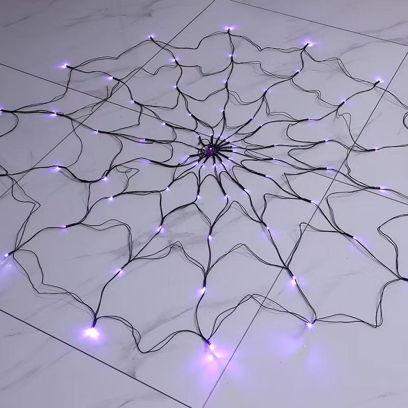 Contemporary Creative Halloween Glowing Spider Web LED Decoration String Lights For Living Room
