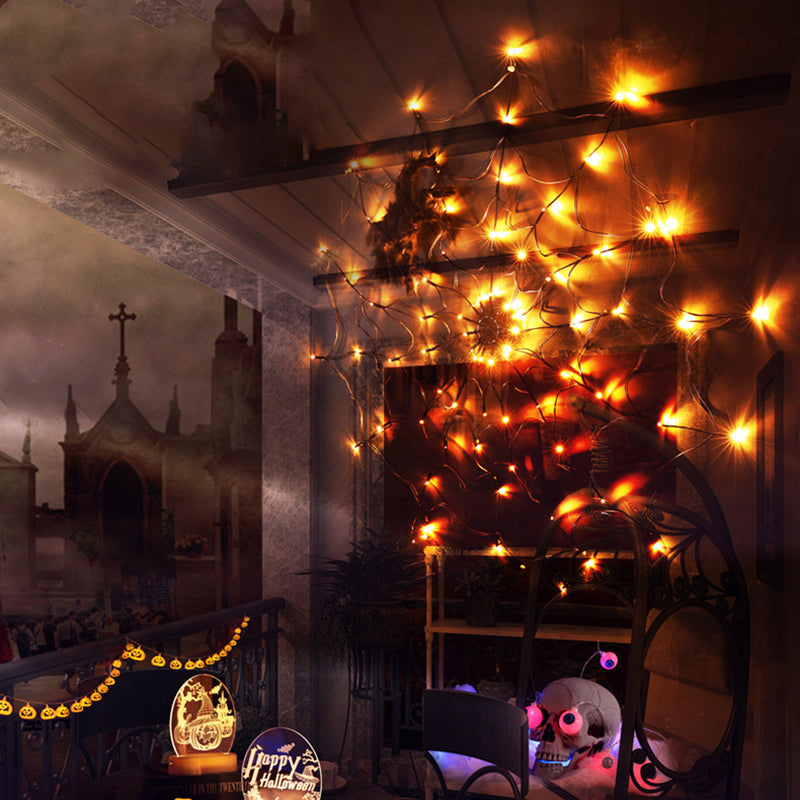 Contemporary Creative Halloween Glowing Spider Web LED Decoration String Lights For Living Room