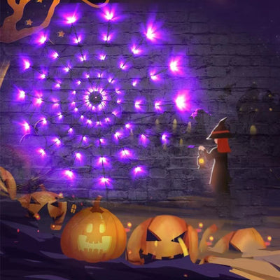 Guirlande lumineuse LED de décoration toile d'araignée lumineuse créative contemporaine pour Halloween pour le salon 