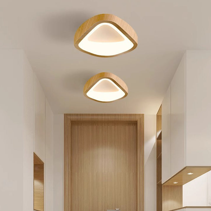 Luz de techo empotrada LED de hierro PE geométrica triangular tradicional japonesa para sala de estar 