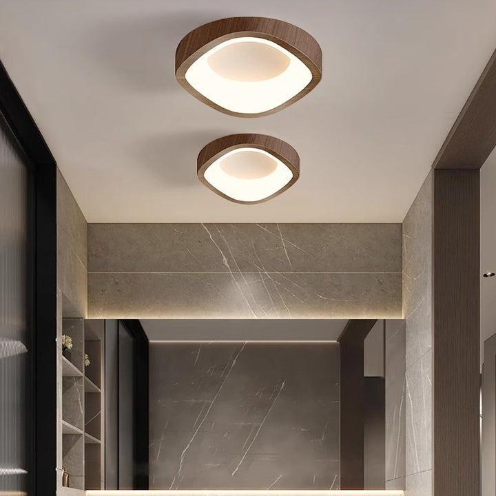 Traditionelle japanische geometrische Dreieck-Deckenleuchte aus Eisen PE LED für Wohnzimmer 