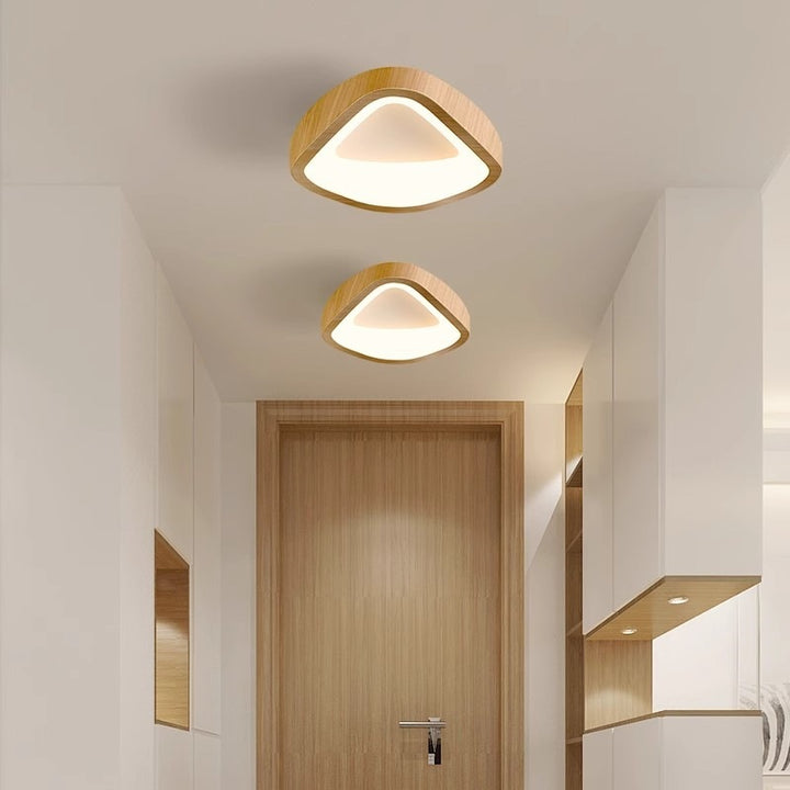 Traditionelle japanische geometrische Dreieck-Deckenleuchte aus Eisen PE LED für Wohnzimmer 