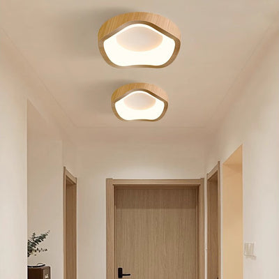 Plafonnier LED PE en fer ondulé japonais traditionnel pour salon 