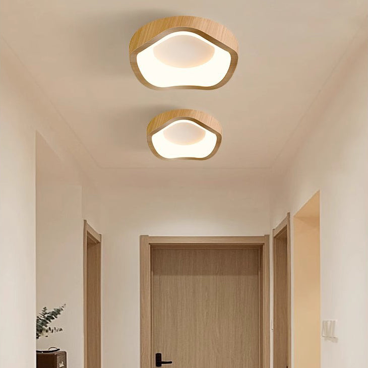 Plafonnier LED PE en fer ondulé japonais traditionnel pour salon 