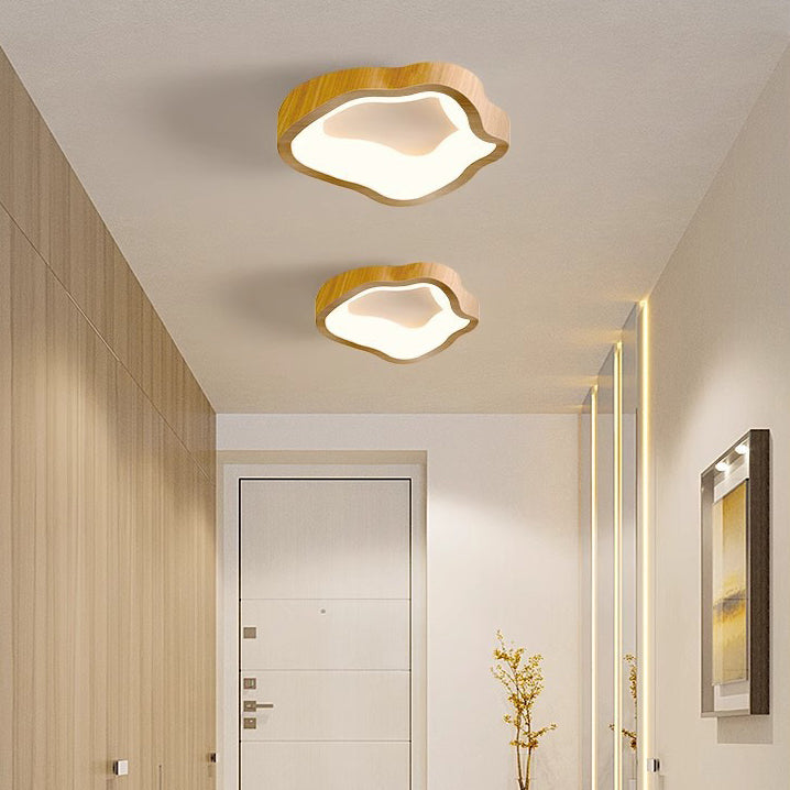 Plafonnier LED PE en fer ondulé japonais traditionnel pour salon 