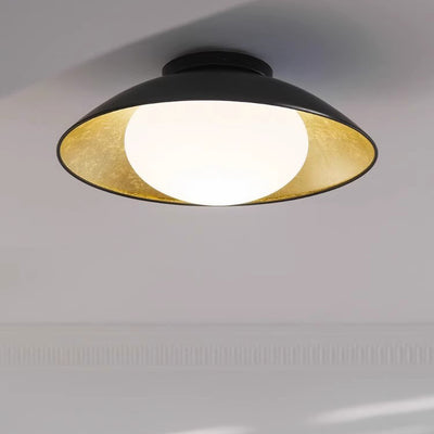 Traditionelle französische Kuppel-Hardware-Glaskugel-Schirm 1-Licht-Halbeinbau-Deckenleuchte für das Wohnzimmer 