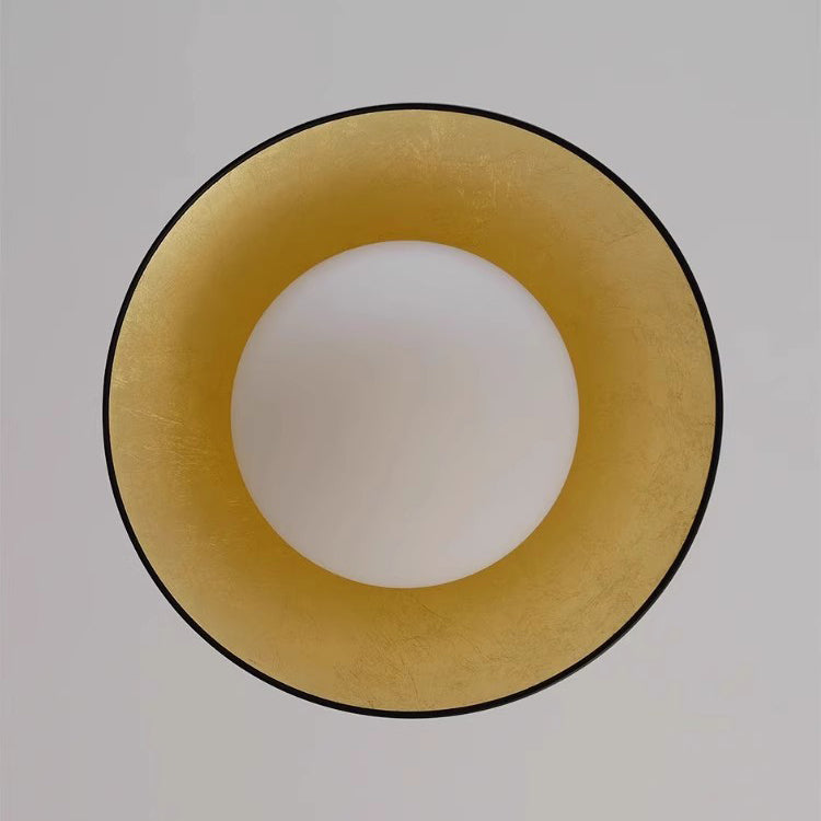 Traditionelle französische Kuppel-Hardware-Glaskugel-Schirm 1-Licht-Halbeinbau-Deckenleuchte für das Wohnzimmer 