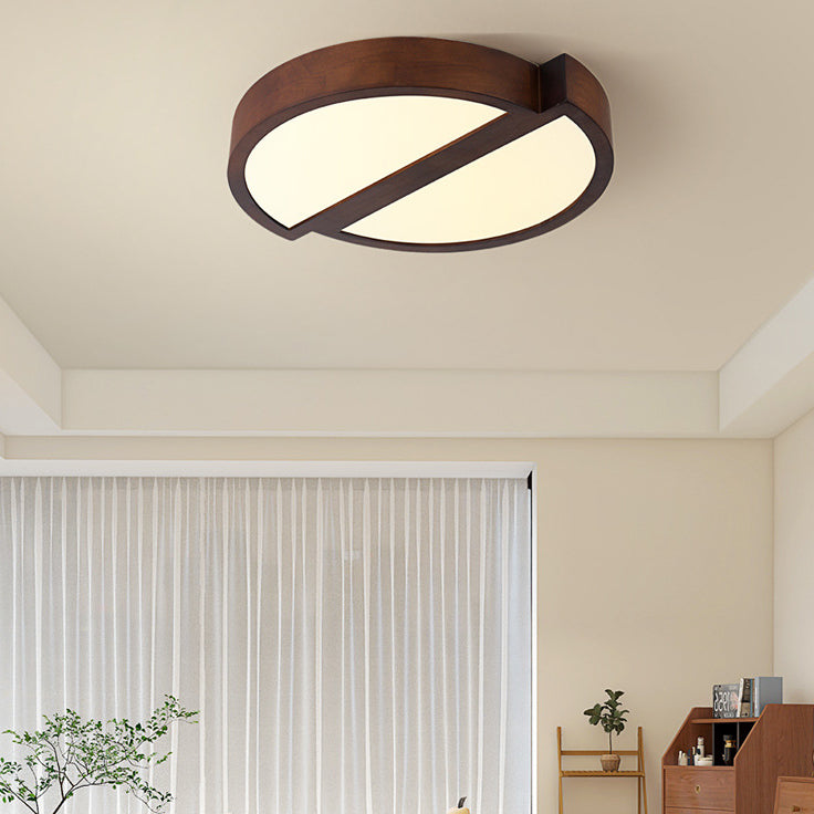 Plafonnier LED carré en bois et fer géométrique minimaliste moderne pour salon 