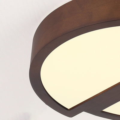 Plafonnier LED carré en bois et fer géométrique minimaliste moderne pour salon 