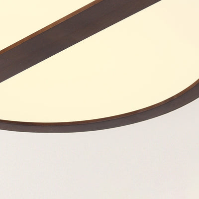 Plafonnier LED carré en bois et fer géométrique minimaliste moderne pour salon 
