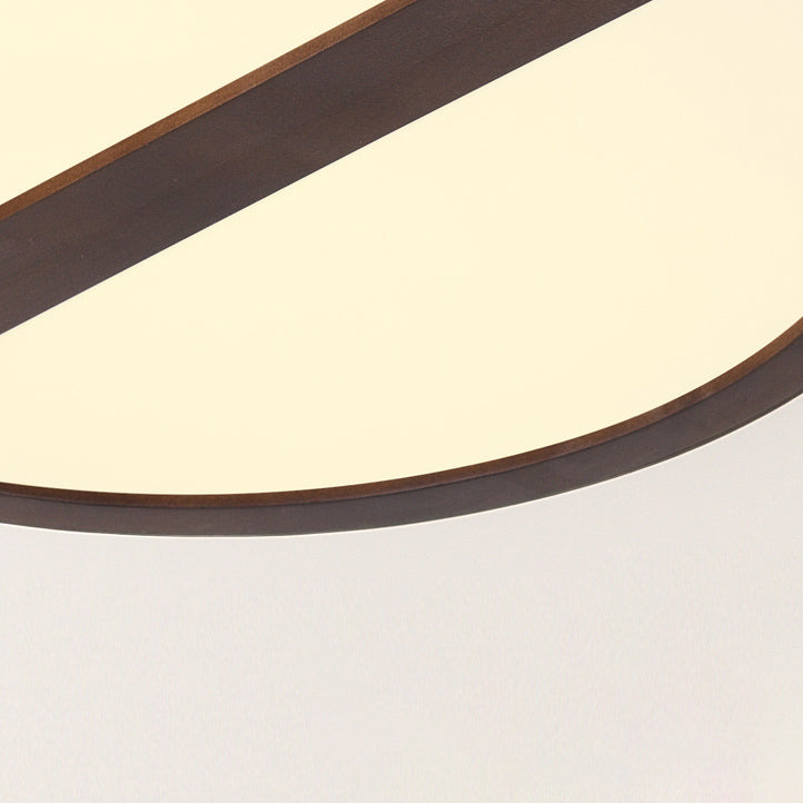 Plafonnier LED carré en bois et fer géométrique minimaliste moderne pour salon 
